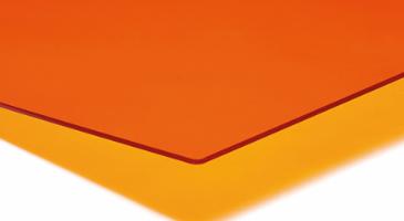 OROGLAS® plate, Oransje transparent, 2030mm x 3050mm x 3,0mm, LT 46%