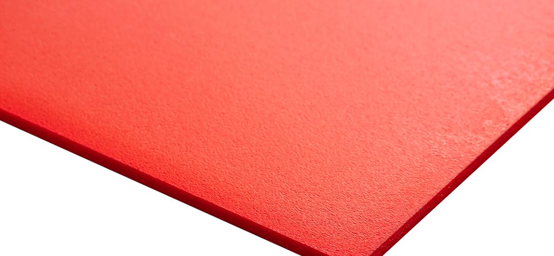 Rød FOAMALUX®-skummet PVC-plate 1220mm x 3mm | webplast.no
