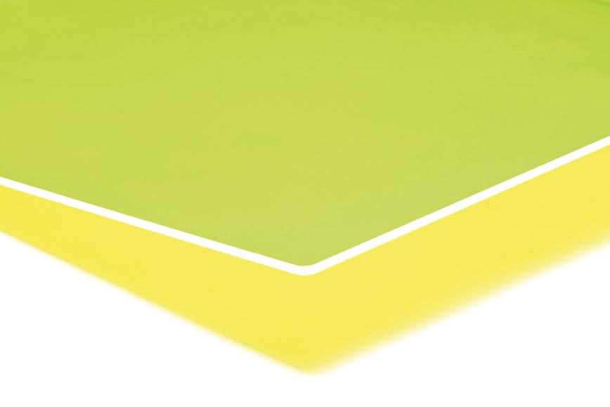 Støpt akrylplate med lysende kant, Fluorescerende grønn,  750mm x 1000mm x 3,0mm