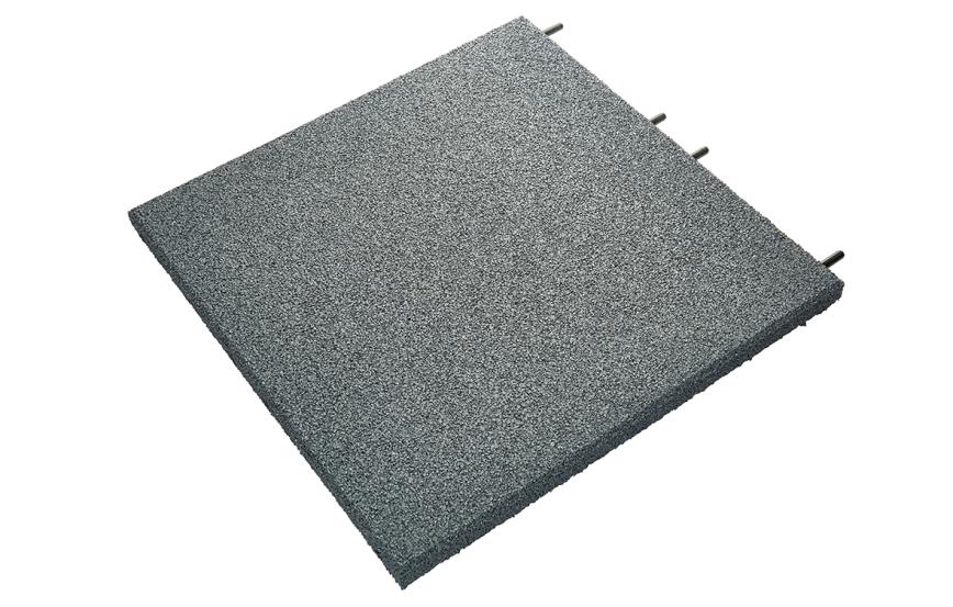 UniSoft, Gummiflis, Grå, 500mm x 500mm x 30,0mm 