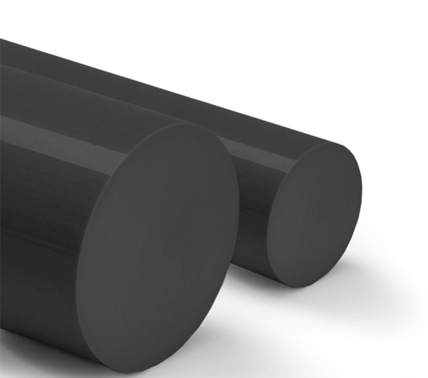 PA 6 Ekstruderte Stang, Svart, Ø 16mm, Lengde 3000mm