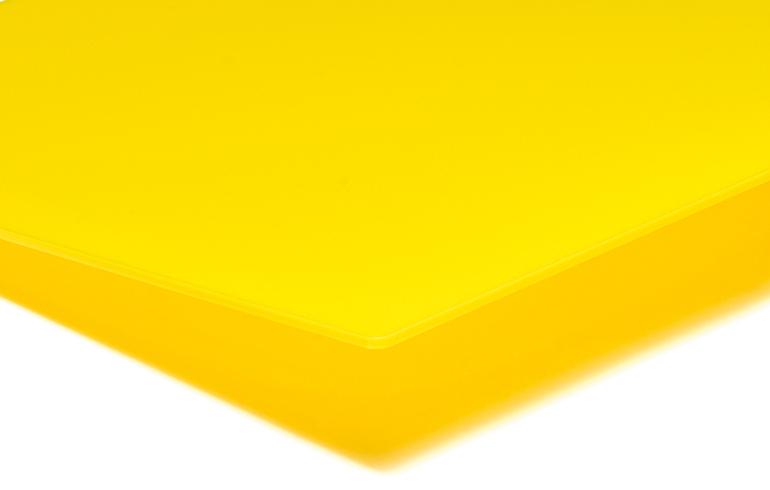OROGLAS® plate, Gul translucent, 2030mm x 3050mm x 3,0mm, LT 31%