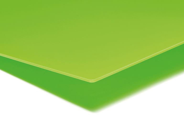 PLEXIGLAS® GS, Grønn delvis gjennomsiktig, LT 12%, 2030mm x 3050mm x 3,0mm