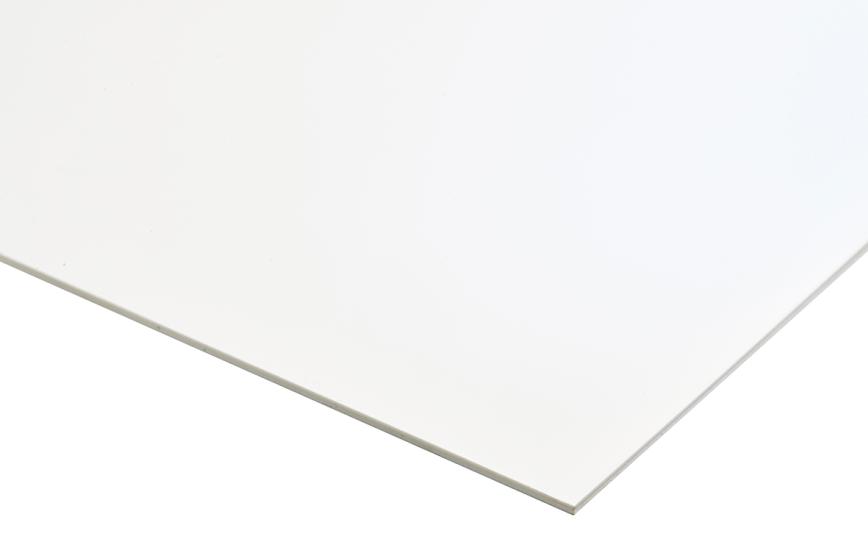 Polystyrenplate, Hvit matt/matt, 1006mm x 1406mm x 5mm