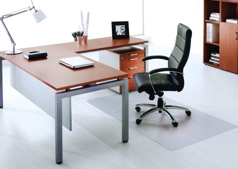 Kontorstolunderlag, RIGU LOCK® m/pigge, Polykarbonat, Klar, 1200mm x 1500mm - 