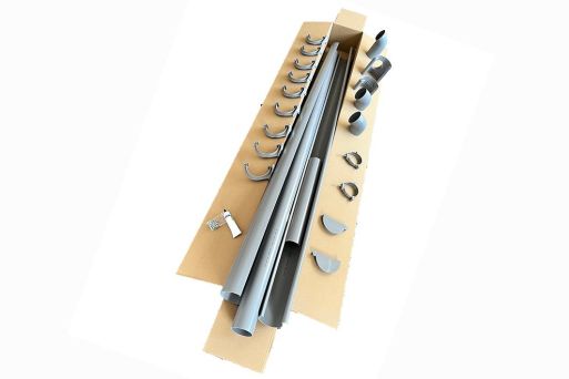 RODENA Komplett plast takrennesett, Grå - 