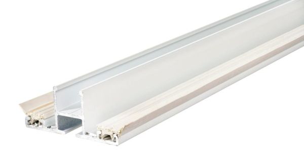 Midtprofil m/gummilister til 16 mm termotak – Hvit - 