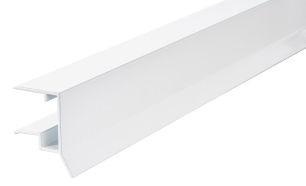 Alu vanneseprofil &ndash; Hvit, til forkant av 16 mm termoplater